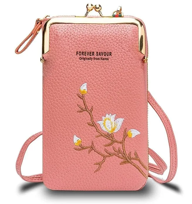 Women's Small Cross-Body Phone Bag Stylish PU Leather Mobile Cell Phone Holder Pocket Purse Wallet Sling Bag Mini Shoulder Bags